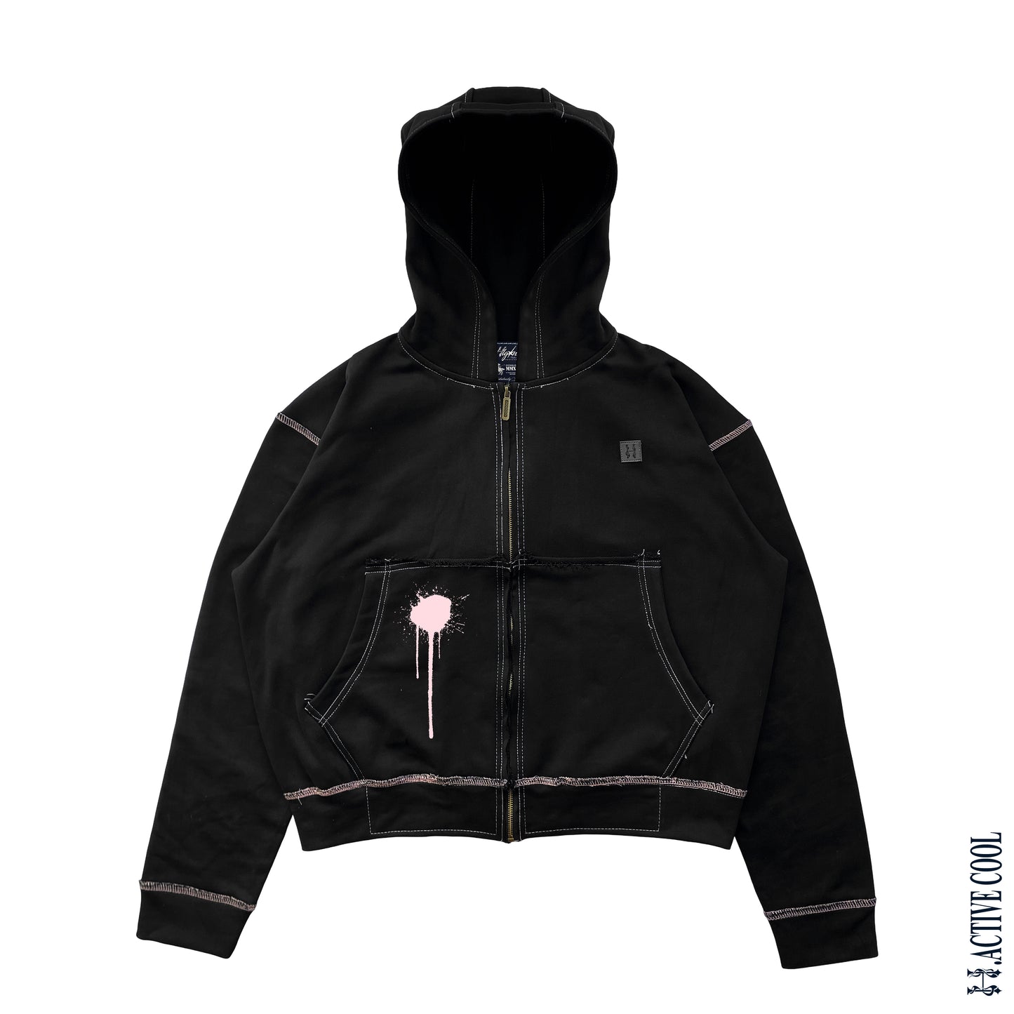 HOODIE ZIP - REVERSE STITCH RAW