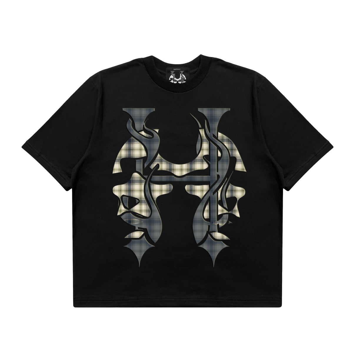 PLAID INFERNO FACE - CREWNECK CLASSIC