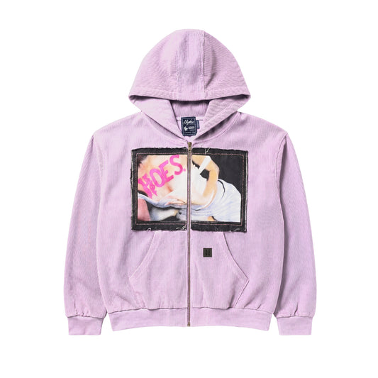 RIBBED HOODIE ZIP - P.HOES PATCH