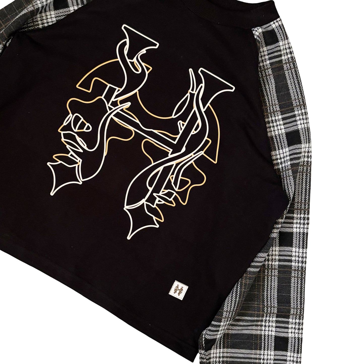 RAGLAN LS PLAID - NEON INFERNO FACE