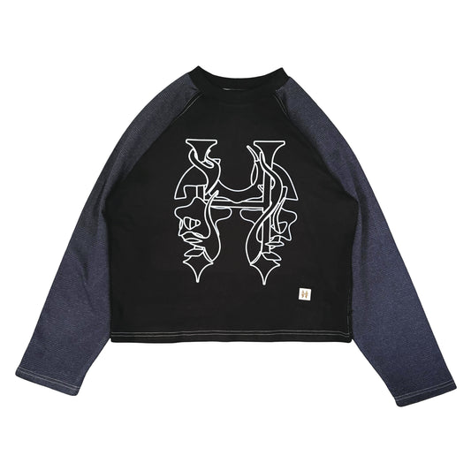RAGLAN LS PLAID - NEON INFERNO FACE