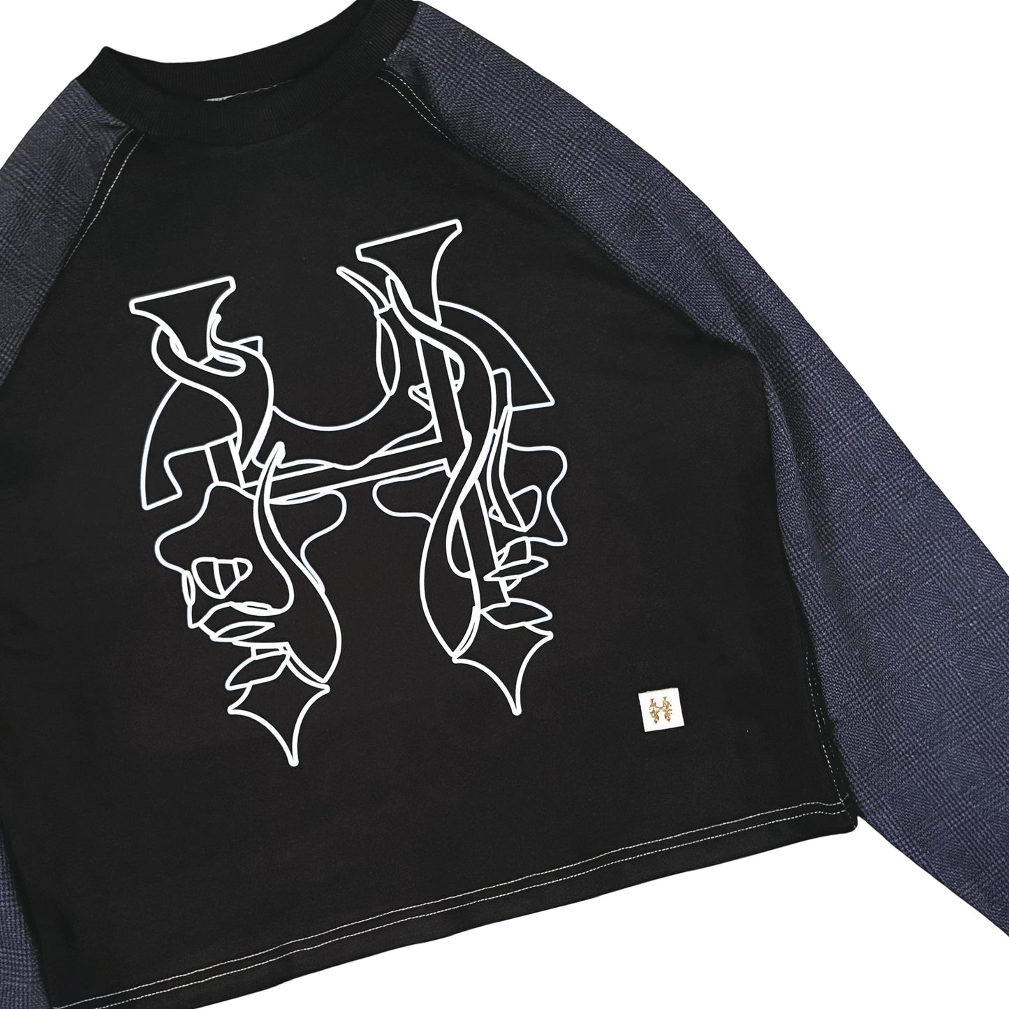 RAGLAN LS PLAID - NEON INFERNO FACE